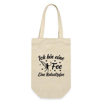 Ich bin eine Fee eine Katastrofee - Geschenkbeutel für Flaschen - Natur - Vorne