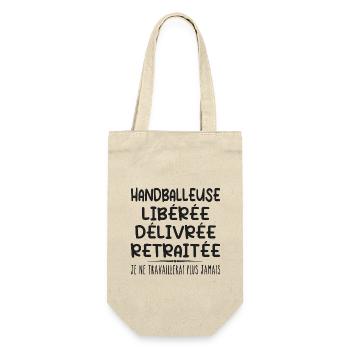 Handballeuse célèbre sa retraite avec humour cadea - Sac à bouteille - nature - Devant
