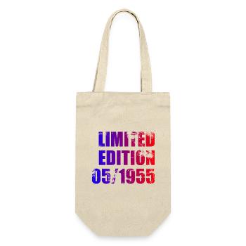 70. Geburtstag Limited Edition 05/1955 - Geschenkbeutel für Flaschen - Natur - Vorne