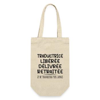 Translator celebrates her retirement with humor gift - Gift Bag for Bottles - nature - Front