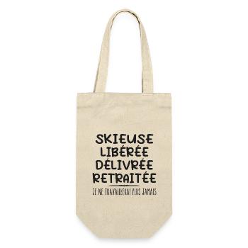 Skier celebrates her retirement with humor gift - Gift Bag for Bottles - nature - Front