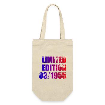 70. Geburtstag Limited Edition 03/1955 - Geschenkbeutel für Flaschen - Natur - Vorne