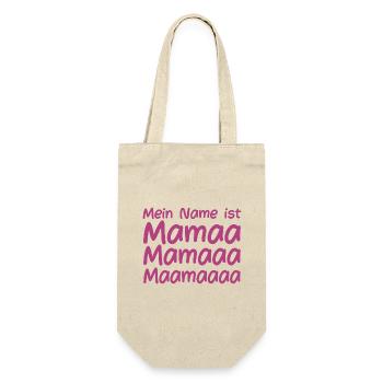 Mein Name ist Mama - Geschenkbeutel für Flaschen - Natur - Vorne