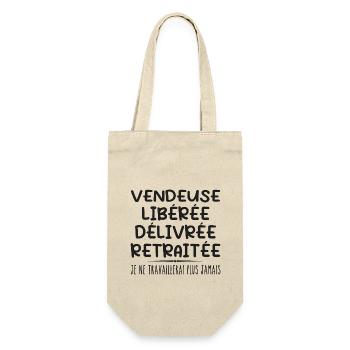 Vendeuse célèbre sa retraite avec humour cadeau - Sac à bouteille - nature - Devant