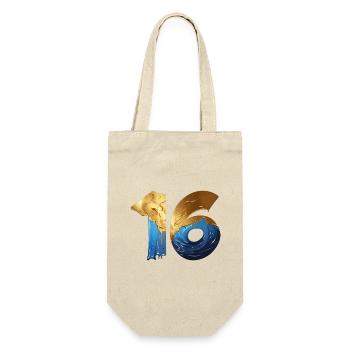 NR. 16 NUMMER 16 COOL 16. GEBURTSTAG - Geschenkbeutel für Flaschen - Natur - Vorne
