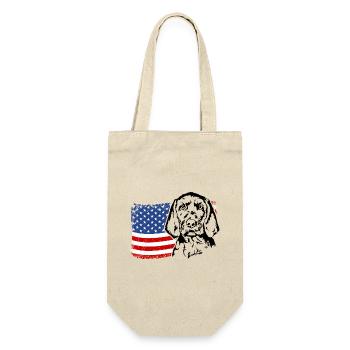 Wirehaired Vizsla US America Flag Dogs Wilsigns - Gift Bag for Bottles - nature - Front