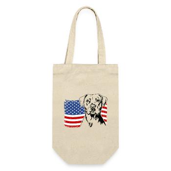 Dogue Argentin US Amérique Drapeau Chiens Wilsigns - Sac à bouteille - nature - Devant