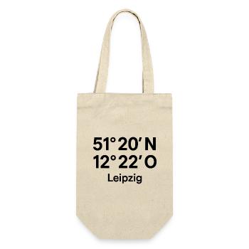 Leipzig Koordinaten Druck - Geschenkbeutel für Flaschen - Natur - Vorne