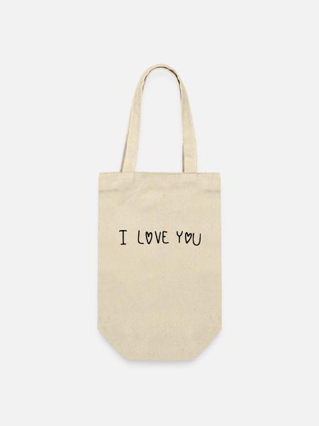Je t’aime Écriture - Sac à bouteille - nature