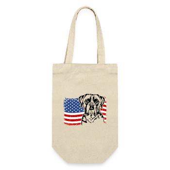 Boxer US Amérique Drapeau Chiens Chien Wilsigns - Sac à bouteille - nature - Devant