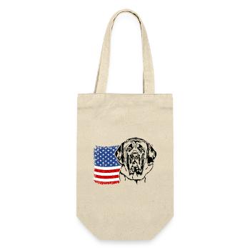 English Mastiff US America Flag Dogs Wilsigns - Gift Bag for Bottles - nature - Front