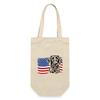 Allemand à poil dur US Amérique drapeau chiens Wilsigns - Sac à bouteille - nature - Devant