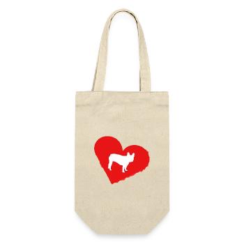 Frenchie, Bully, Français Bulldog, Cadeau - Sac à bouteille - nature - Devant