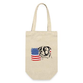 American Bulldog US America Flag Dogs Wilsigns - Gift Bag for Bottles - nature - Front