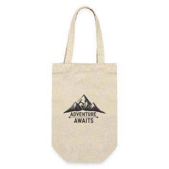 L'aventure vous attend, logo de montagne, sommets - Sac à bouteille - nature - Devant