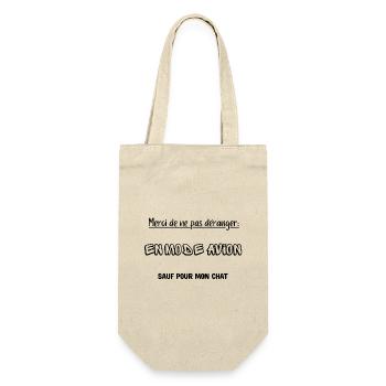 Ne pas déranger: en mode avion sauf pour mon chat. - Sac à bouteille - nature - Devant