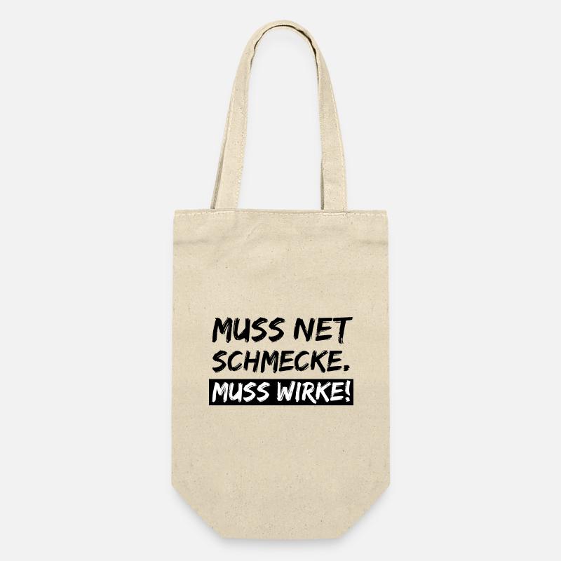 muss net schmecke - Geschenkbeutel für Flaschen - Natur