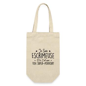 I am a fencer. What's your superpower? - Gift Bag for Bottles - nature - Front