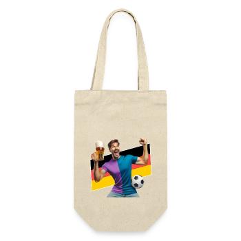 Deutsche Fußball Fans - Geschenkbeutel für Flaschen - Natur - Vorne