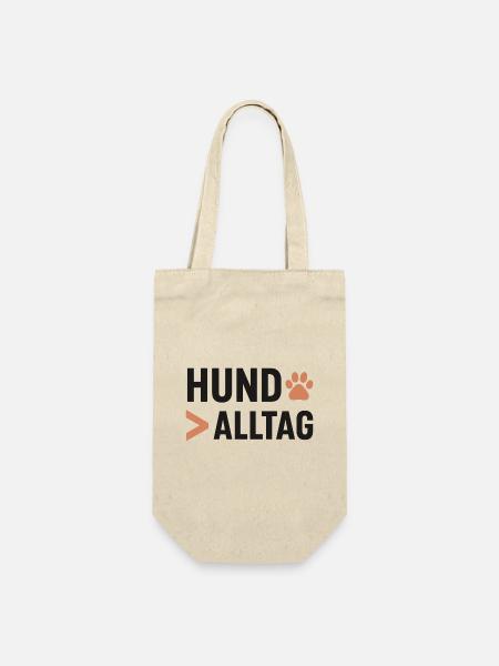 Hund Alltag Pfotenkunst Logo - Presentpåse för flaskor - natur