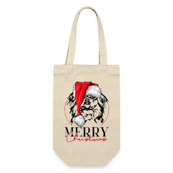Père Noël pékinois joyeux Noël chiens Wilsigns - Sac à bouteille - nature - Devant