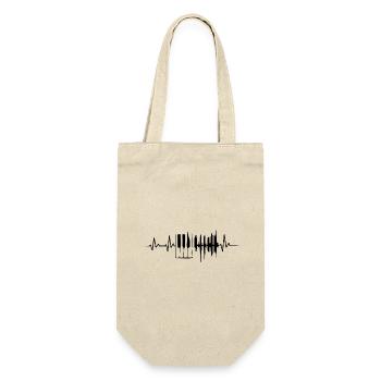 KLAVIERTASTEN HERZSCHLAG KLAVIER EKG PIANO - Geschenkbeutel für Flaschen - Natur - Vorne
