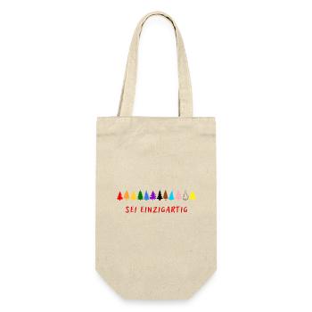 Sei einzigartig! LGBTQ - Geschenkbeutel für Flaschen - Natur - Vorne