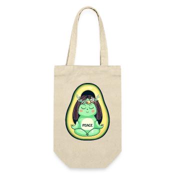 Avocado Hippie Frieden 70er - Geschenkbeutel für Flaschen - Natur - Vorne