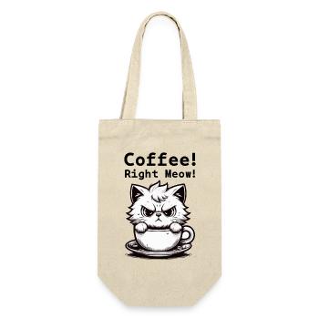 Coffee Right Meow! - Geschenkbeutel für Flaschen - Natur - Vorne