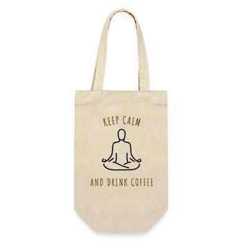 keep calm and drink coffee - Geschenkbeutel für Flaschen - Natur - Vorne
