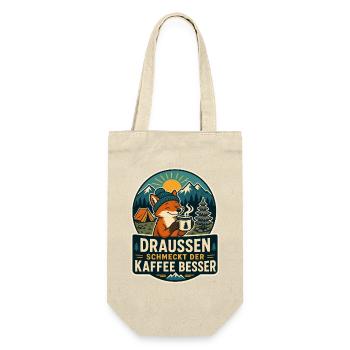Coffee tastes better outside – Camping-Fuchs - Gift Bag for Bottles - nature - Front