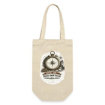 Stay On Your Own Path | Compass Design - Geschenkbeutel für Flaschen - Natur - Vorne