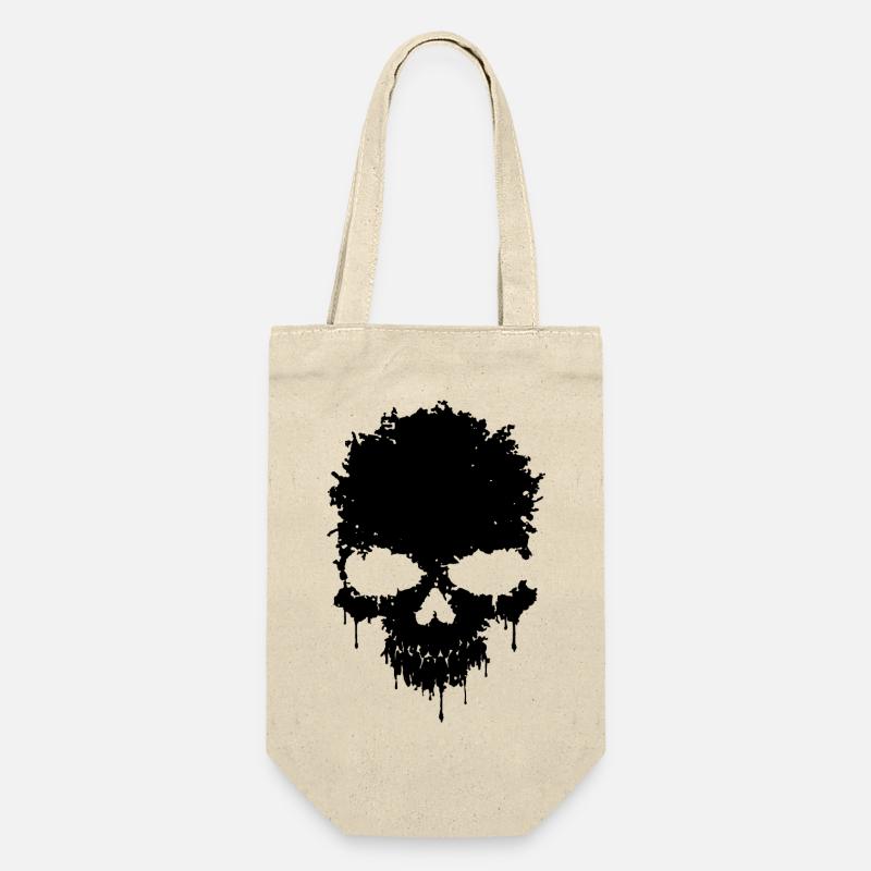 Schädel-Grunge - Geschenkbeutel für Flaschen - Natur