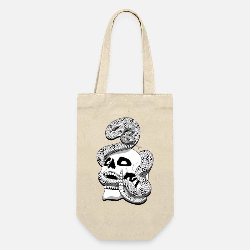 Serpent à sonnette et crâne - Geschenkbeutel für Flaschen - Natur