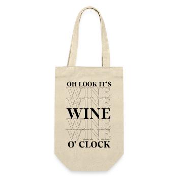 Oh Look It's Wine O' Clock - Mother's Day Funny - Gift Bag for Bottles - nature - Front