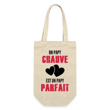 un papy chauve est un papy parfait / cadeau papy - Sac à bouteille - nature - Devant