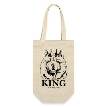 CHOW CHOW King of everything Hunde Spruch Wilsigns - Geschenkbeutel für Flaschen - Natur - Vorne