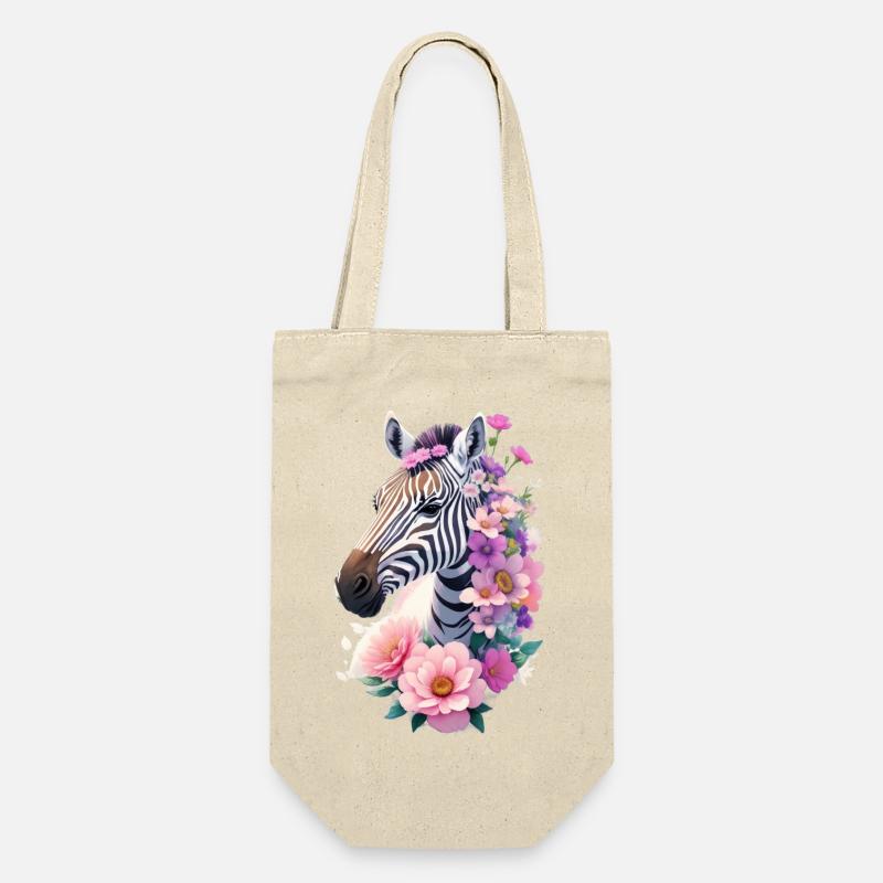 Zebra - Geschenkbeutel für Flaschen - Natur