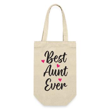 Beste Tante aller Zeiten - Geschenkbeutel für Flaschen - Natur - Vorne