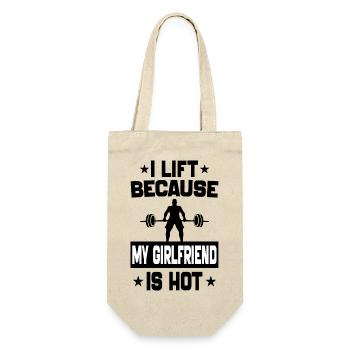 I Lift Because My girlfriend is hot motivation gym - Sac à bouteille - nature - Devant