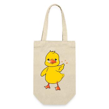 Niedliche Baby-Ente Figur 2 - Geschenkbeutel für Flaschen - Natur - Vorne