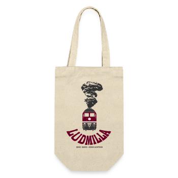 Ludmila in front of smoke BR 130 131 132 230 231 232 - Gift Bag for Bottles - nature - Front