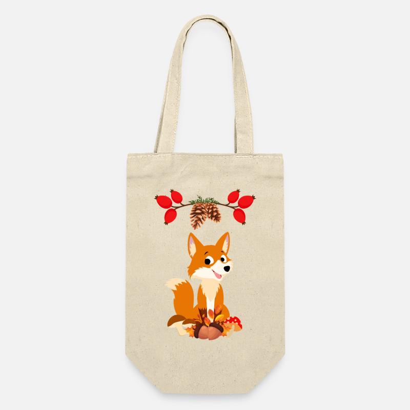 Fuchs  - Geschenkbeutel für Flaschen - Natur