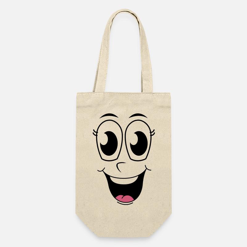 Happy Face  - Gift Bag for Bottles - nature