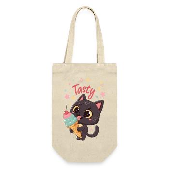 Chat gourmand et crème glacée - Gift Bag for Bottles - nature - Front
