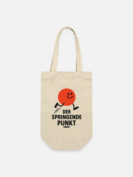 Der springende Punkt – Typografie Wortspiel - Geschenkbeutel für Flaschen - Natur