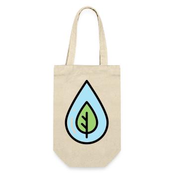 Wassertropfen Blatt Öko - Geschenkbeutel für Flaschen - Natur - Vorne