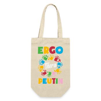Occupational Therapist Colorful Hands - Gift Bag for Bottles - nature - Front