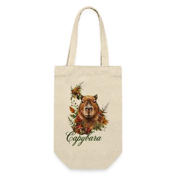 Herbstkapybara Walddesign - Geschenkbeutel für Flaschen - Natur - Vorne