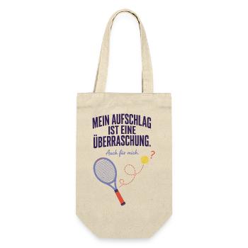 Aufschlag Überraschung Auch für mich Tennis - Geschenkbeutel für Flaschen - Natur - Vorne